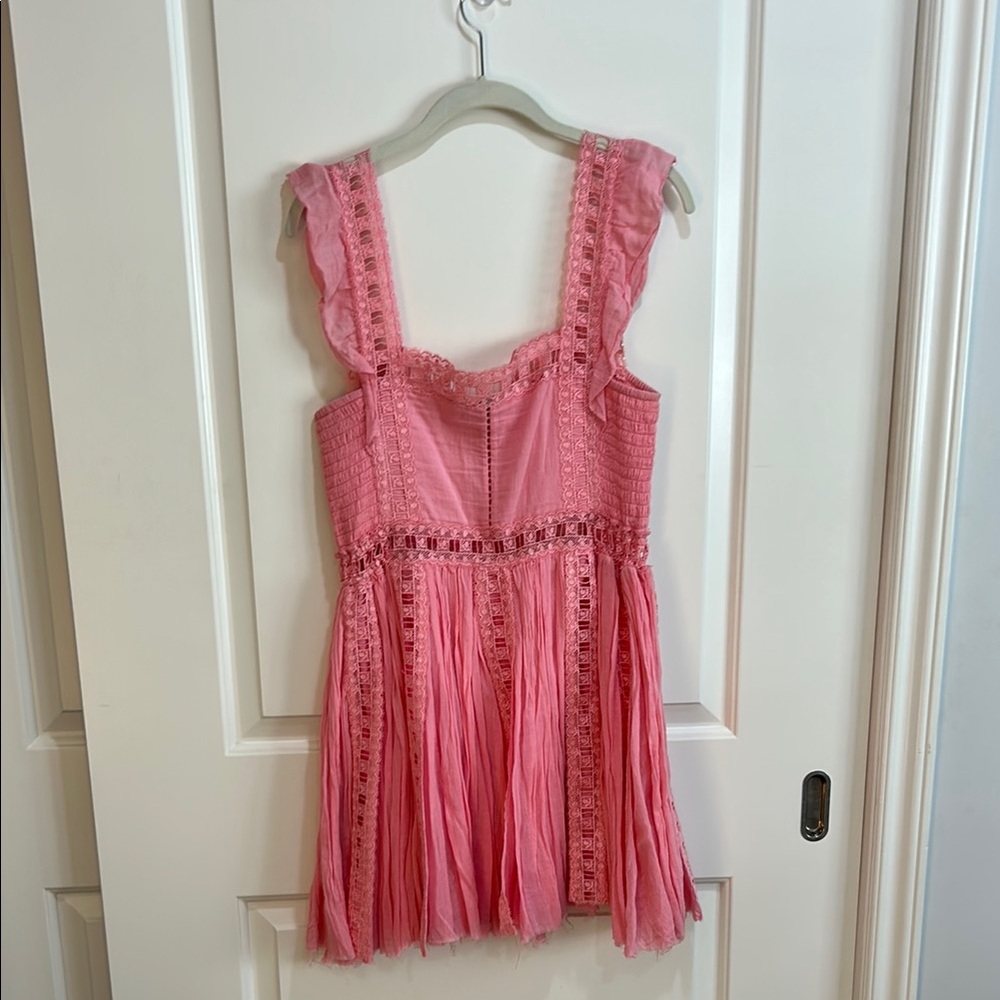 Free People One Pink Verona Mini Dress